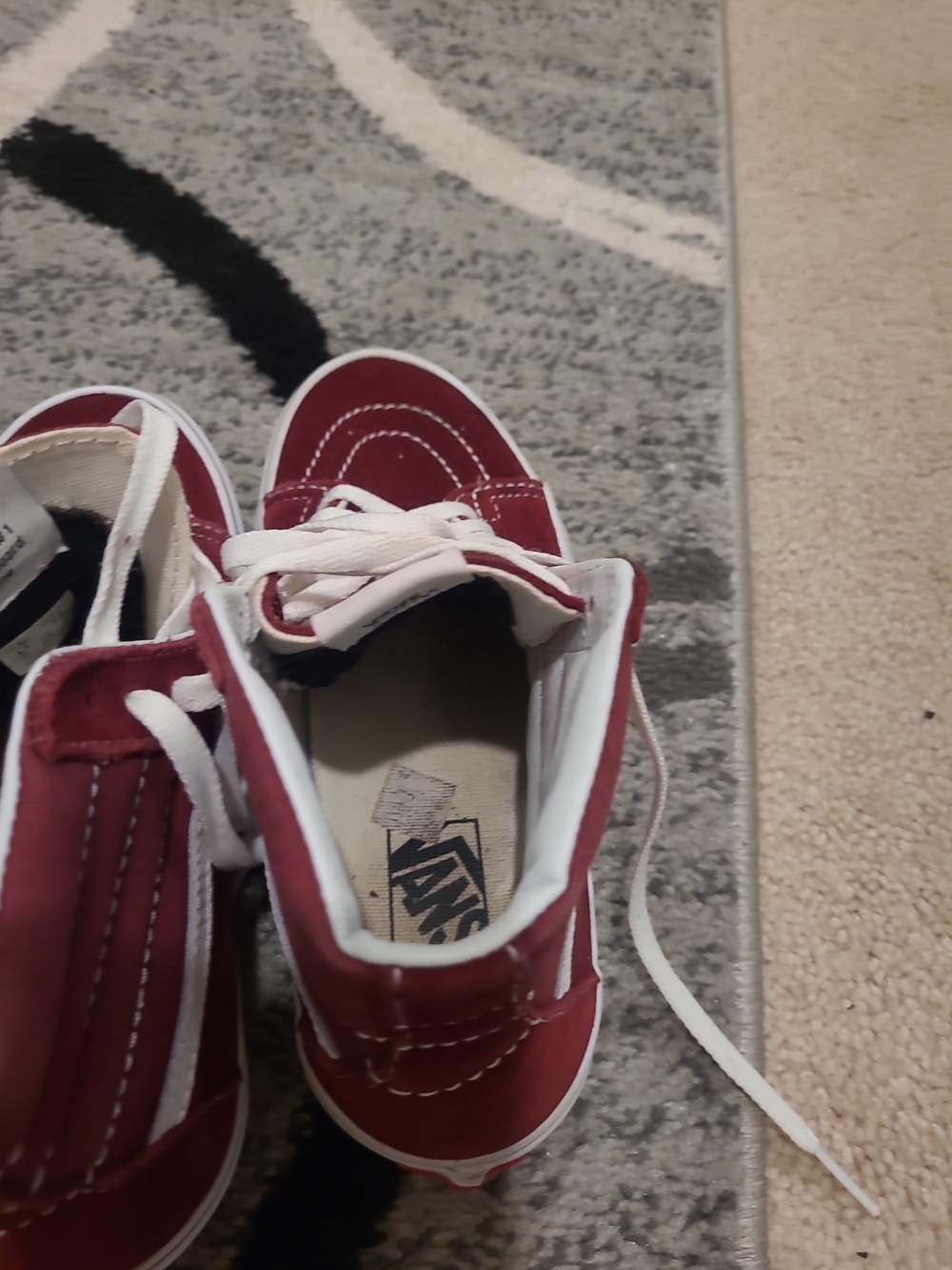 Vans Womens 6 Sk8-Hi High Top Suede Canvas Sneakers Maroon - Picture 7 of 12